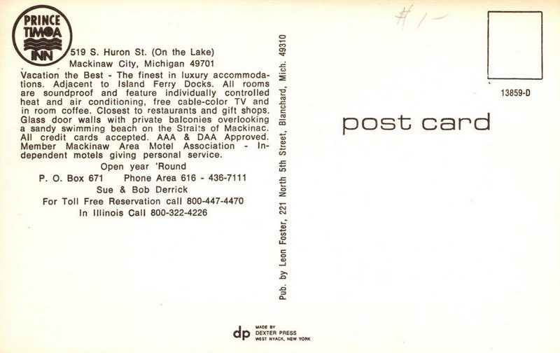 Super 8 by Wyndham Mackinaw  (Prince Timoa, Prince Motel) - Old Postcard (newer photo)